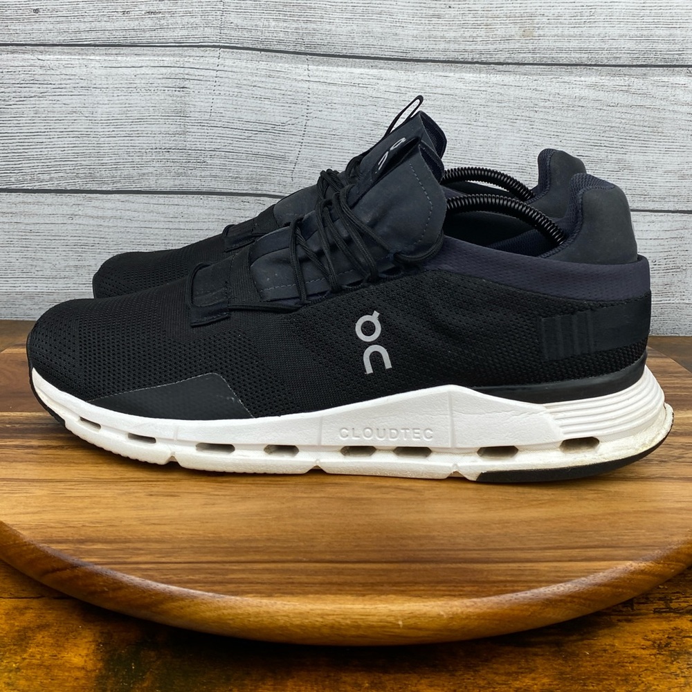 On Running Black and White Athletic Shoes